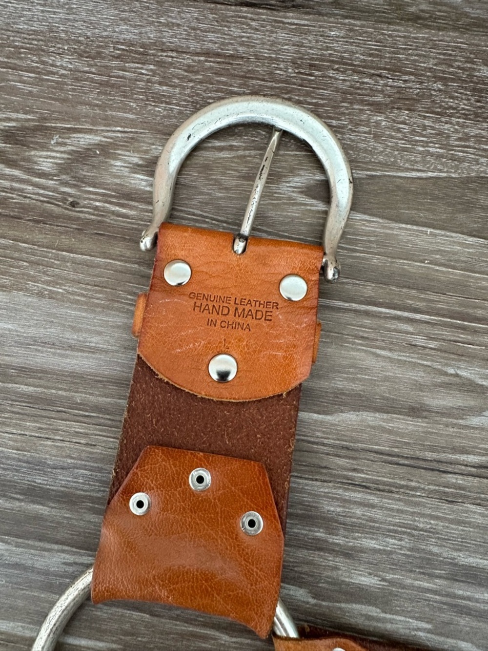Linea Pelle Vintage Brown Leather Belt - Picture 2 of 6